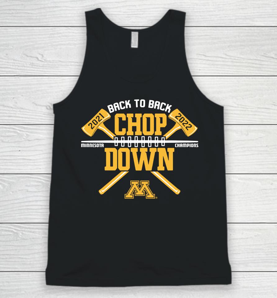 Minnesota Golden Gophers Back-To-Back Chop Down Champions Unisex Tank Top