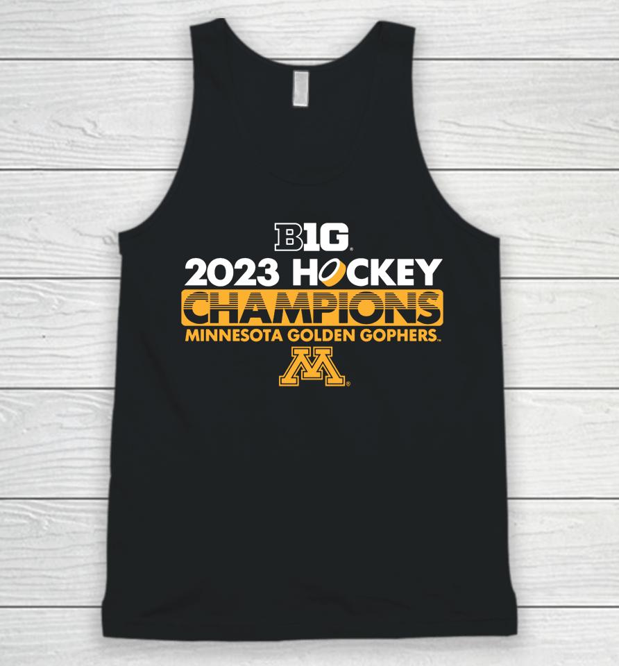 Minnesota Golden Gophers Blue 84 2023 Big Ten Men's Hockey Regular Season Champions Unisex Tank Top