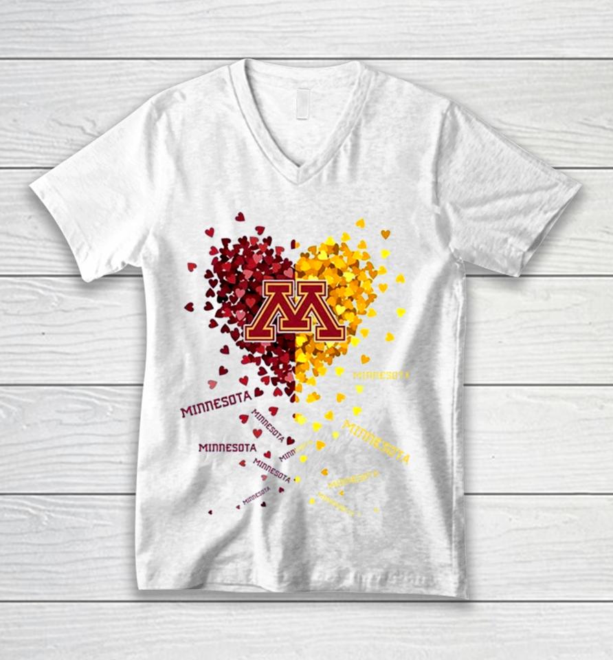 Minnesota Golden Gophers Tiny Heart Shape 2023 Unisex V-Neck T-Shirt