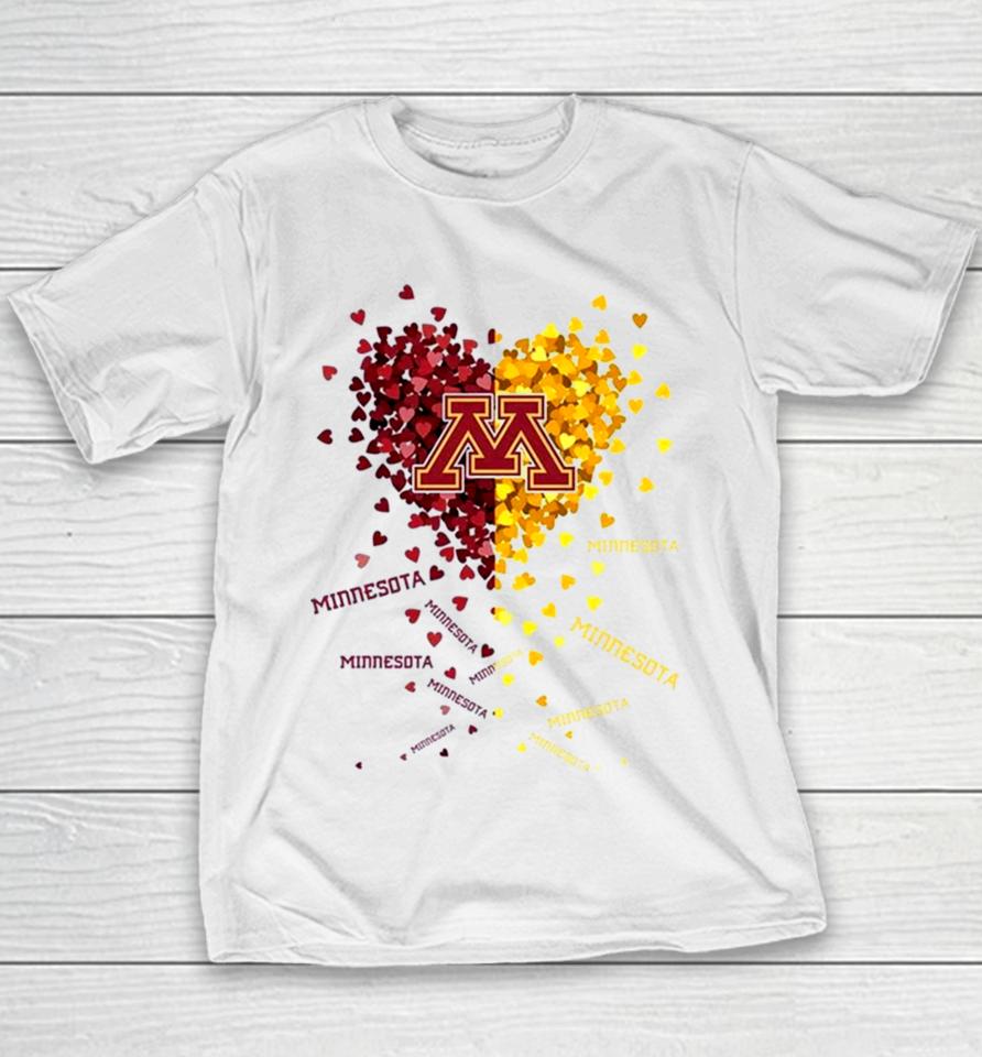 Minnesota Golden Gophers Tiny Heart Shape 2023 Youth T-Shirt