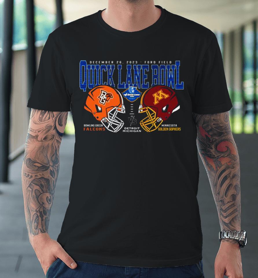 Minnesota Golden Gophers Vs Bowling Green Falcons 2023 Quick Lane Bowl Helmet Premium T-Shirt