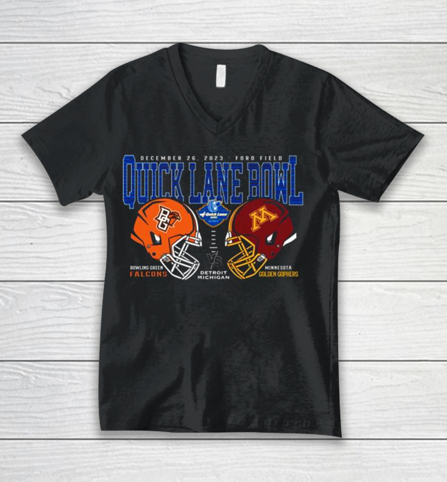 Minnesota Golden Gophers Vs Bowling Green Falcons 2023 Quick Lane Bowl Helmet Unisex V-Neck T-Shirt