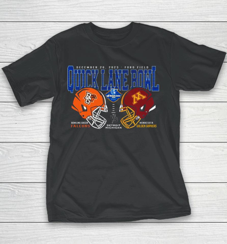 Minnesota Golden Gophers Vs Bowling Green Falcons 2023 Quick Lane Bowl Helmet Youth T-Shirt