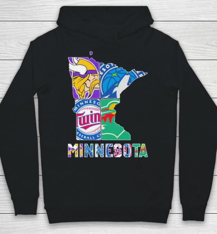 Minnesota Sports Team Logo Map Hoodie