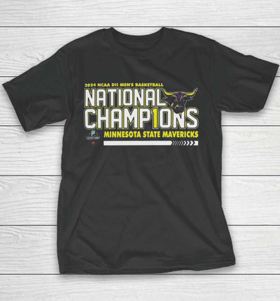 Minnesota State Mavericks 2024 Ncaa Division Ii Men’s Basketball National Champions Youth T-Shirt