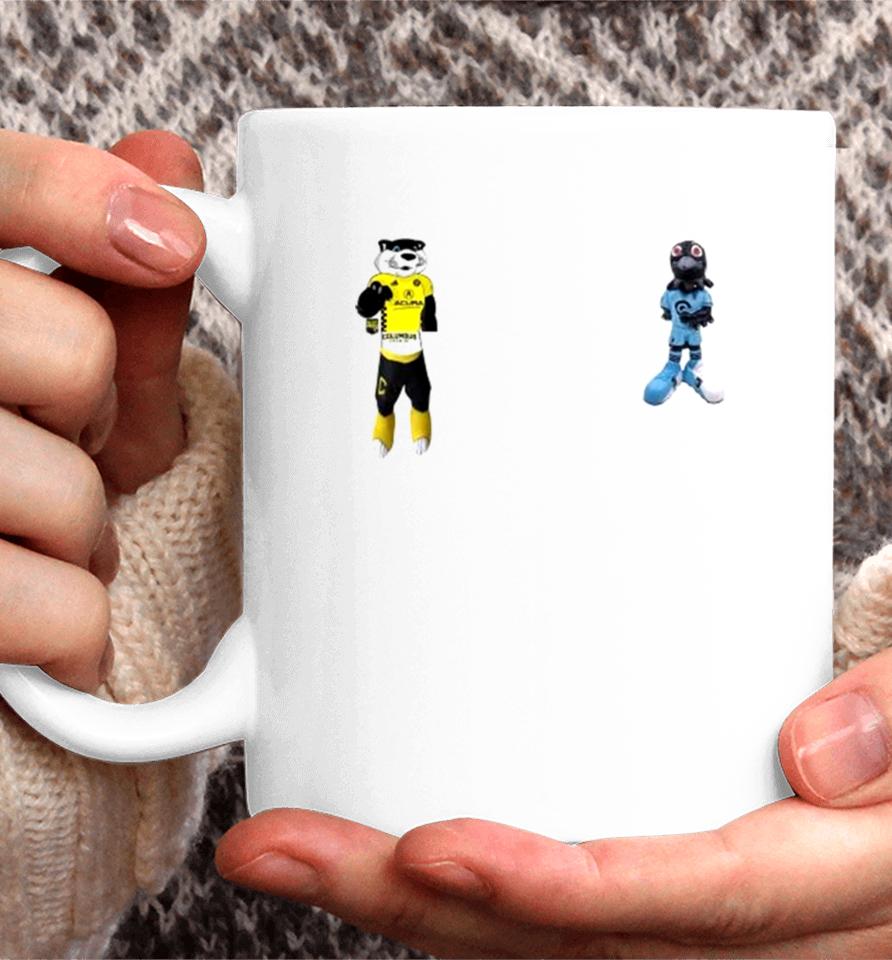 Minnesota United Vs Columbus Crew Mls 2024 Mascot Cartoon Soccer Coffee Mug