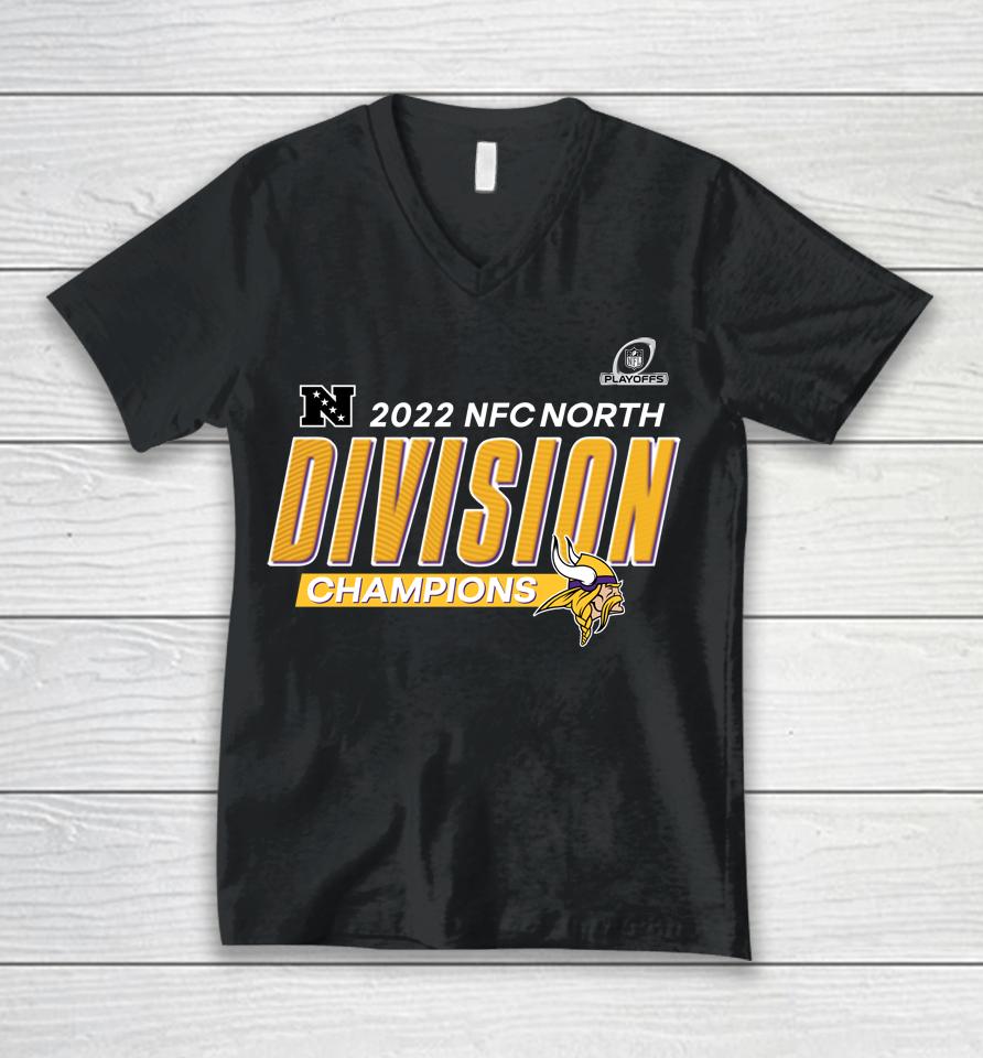 Minnesota Vikings 2022 Nfc North Division Champions Unisex V-Neck T-Shirt