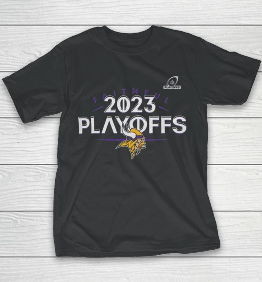 Minnesota Vikings 2023 Nfl Playoffs Faithful Youth T-Shirt