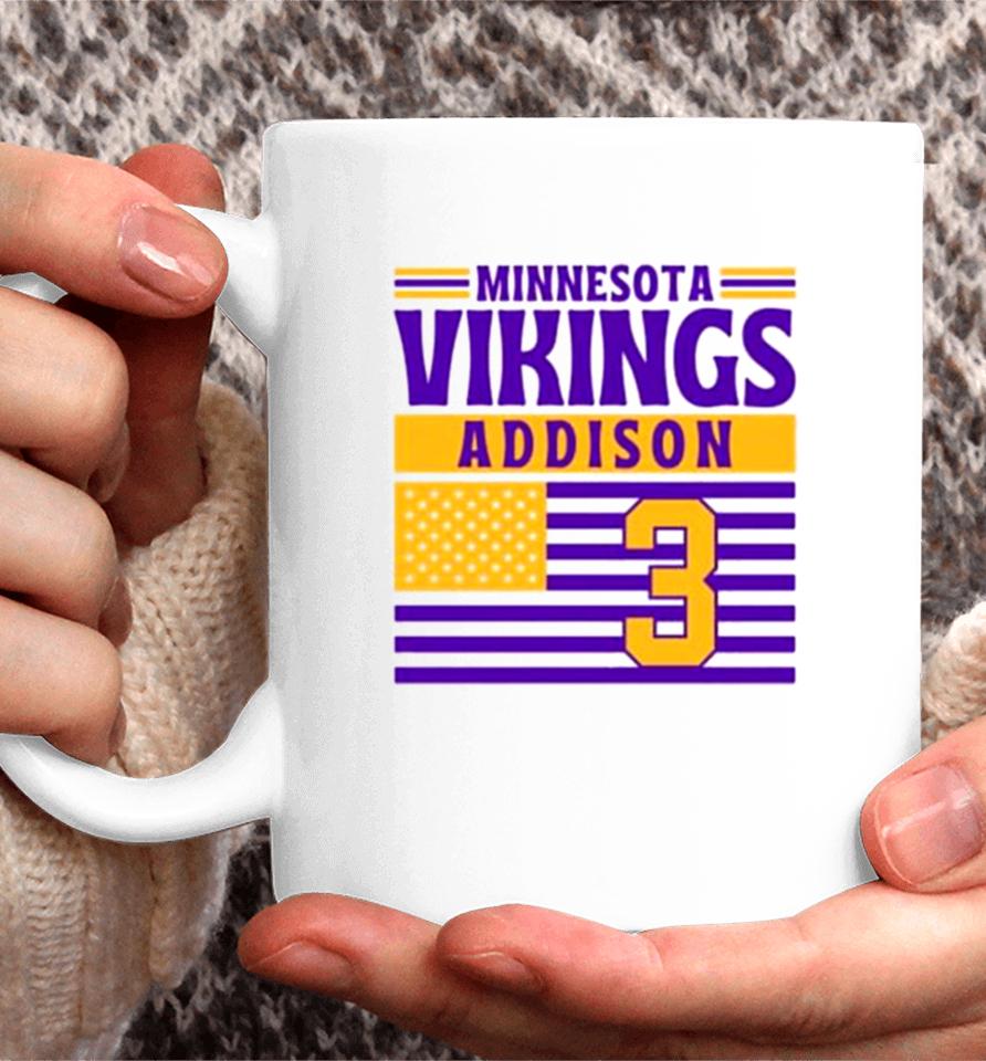 Minnesota Vikings Addison 3 American Flag Football Coffee Mug