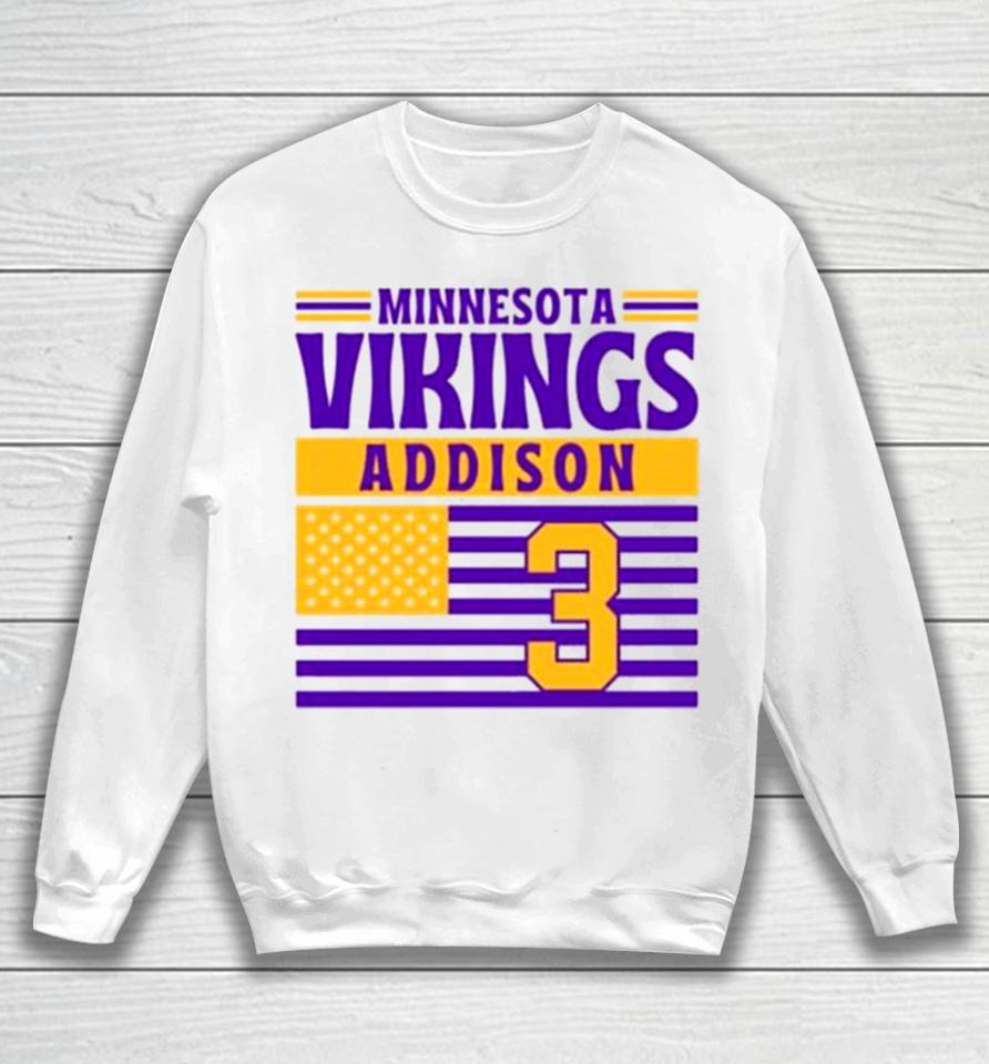 Minnesota Vikings Addison 3 American Flag Football Sweatshirt