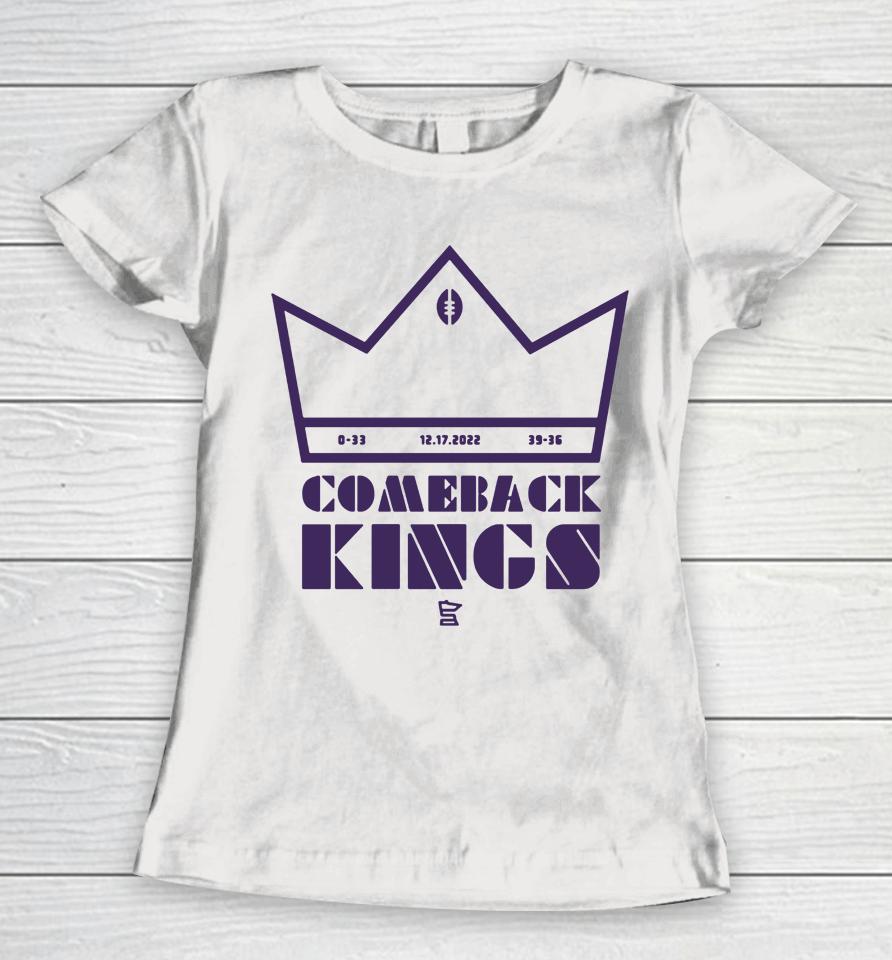 Minnesota Vikings Comeback Kings White Women T-Shirt