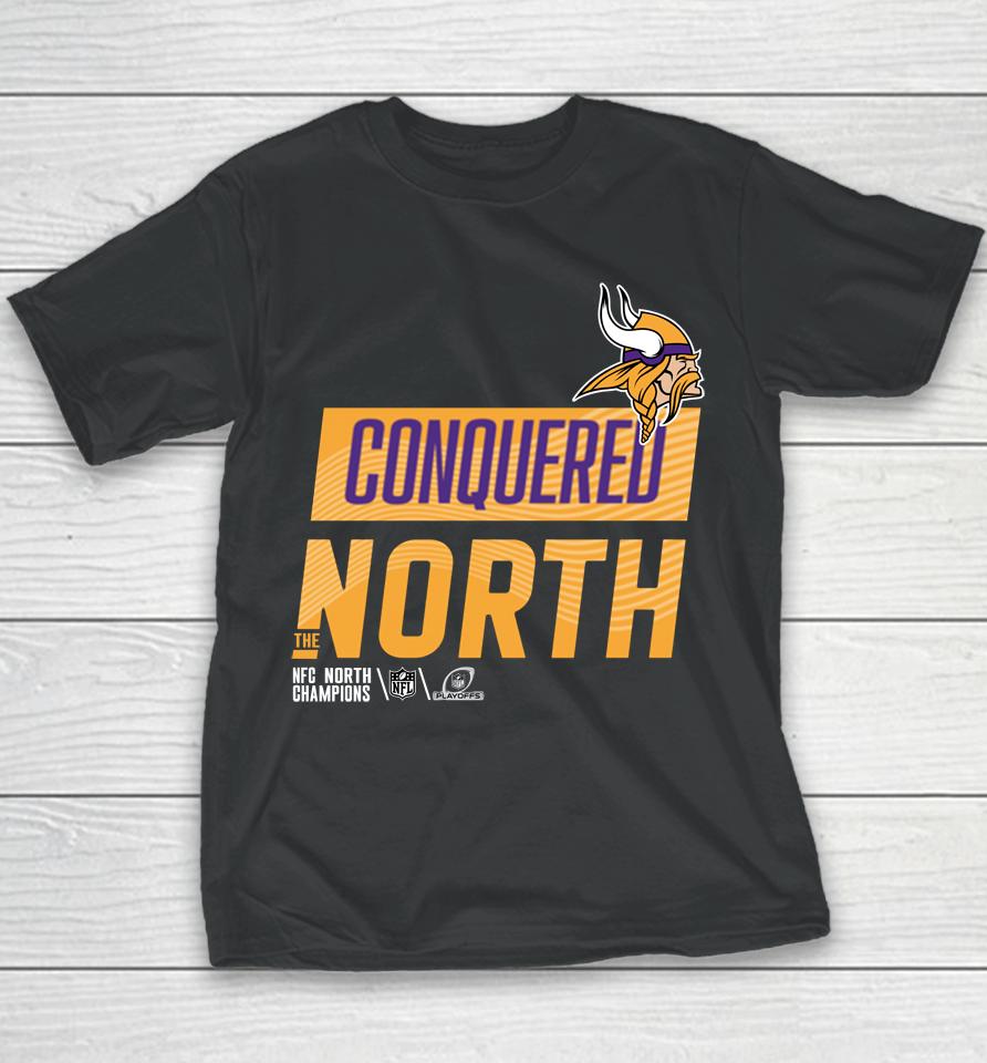 Minnesota Vikings Conquered Nfc North Division Champions Locker Room Youth T-Shirt
