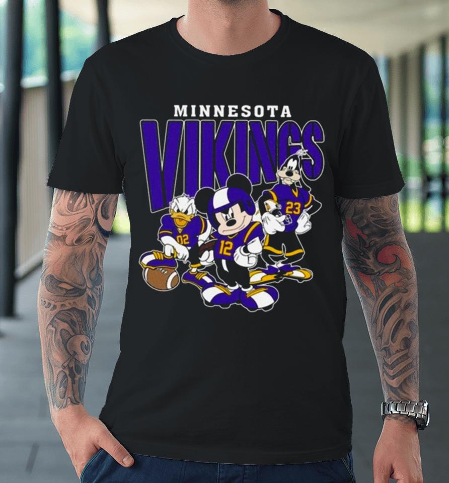 Minnesota Vikings Football Mickey Donald Duck And Goofy Football Team Vintage Premium T-Shirt