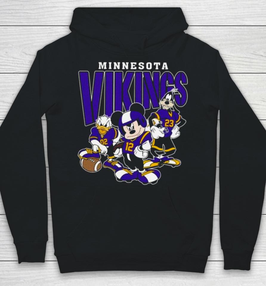 Minnesota Vikings Football Mickey Donald Duck And Goofy Football Team Vintage Hoodie