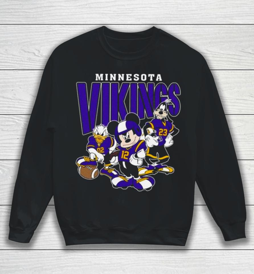 Minnesota Vikings Football Mickey Donald Duck And Goofy Football Team Vintage Sweatshirt