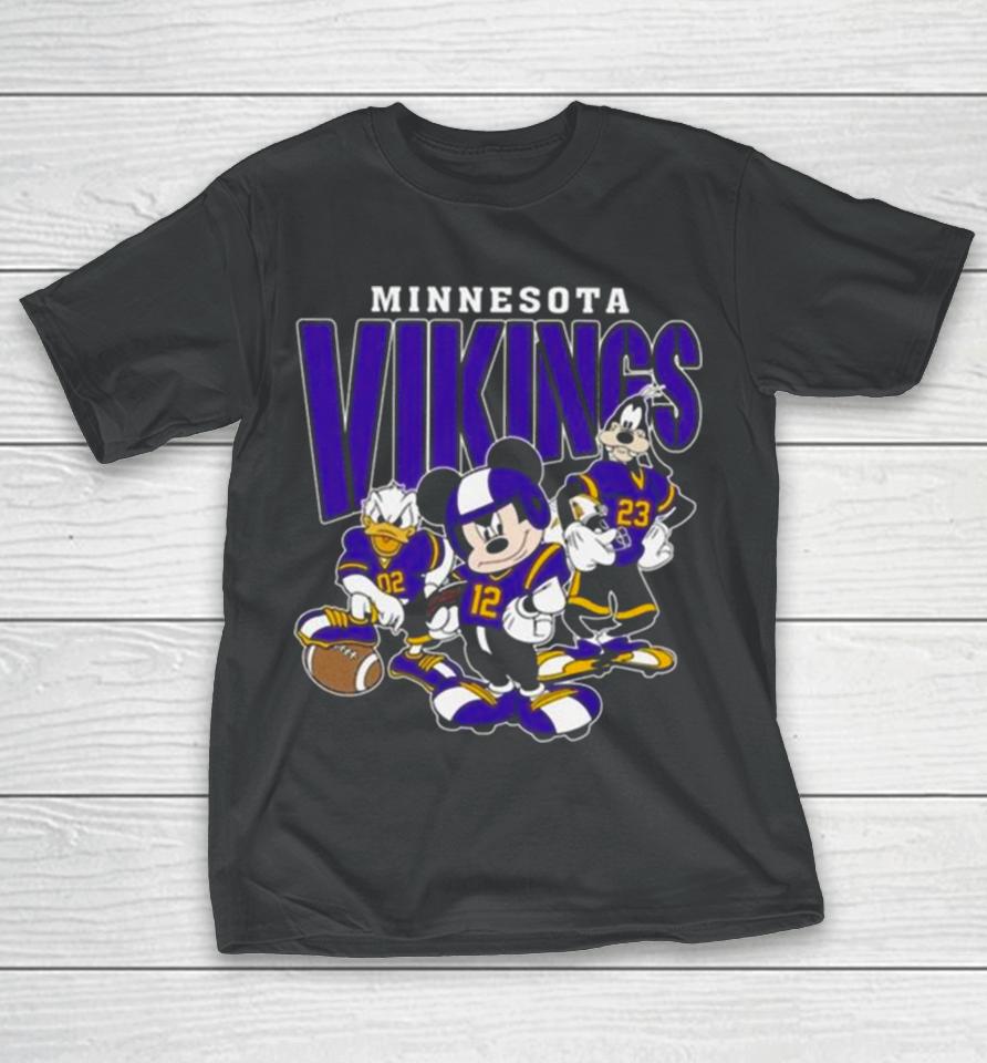 Minnesota Vikings Football Mickey Donald Duck And Goofy Football Team Vintage T-Shirt