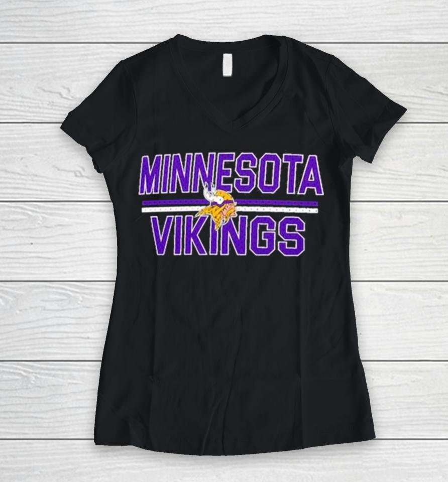 Minnesota Vikings Starter Mesh Team Graphic 2024 Women V-Neck T-Shirt