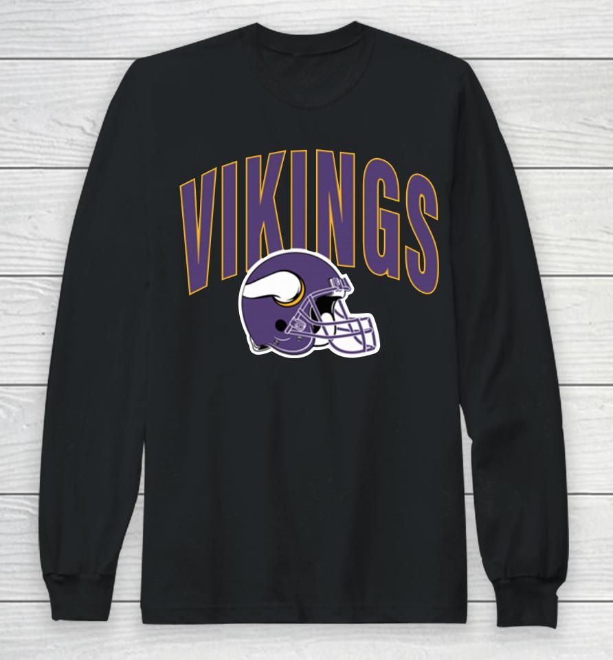 Minnesota Vikings Team Athletic Helmet Long Sleeve T-Shirt