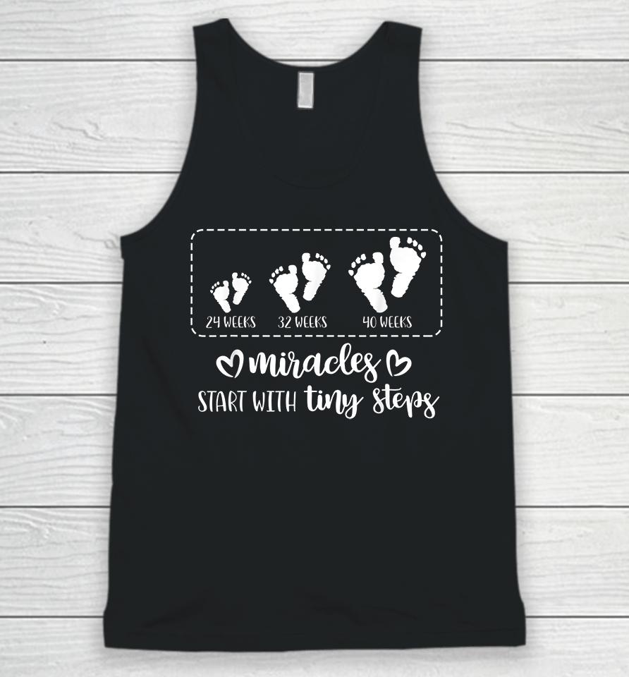 Miracles Start With Tiny Steps Baby Feet Unisex Tank Top