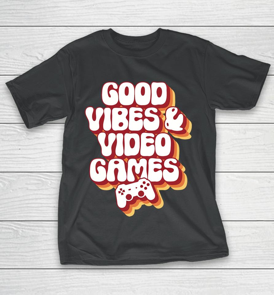 Mirandalorian Merch Good Vibes &Amp; Video Games Retro T-Shirt