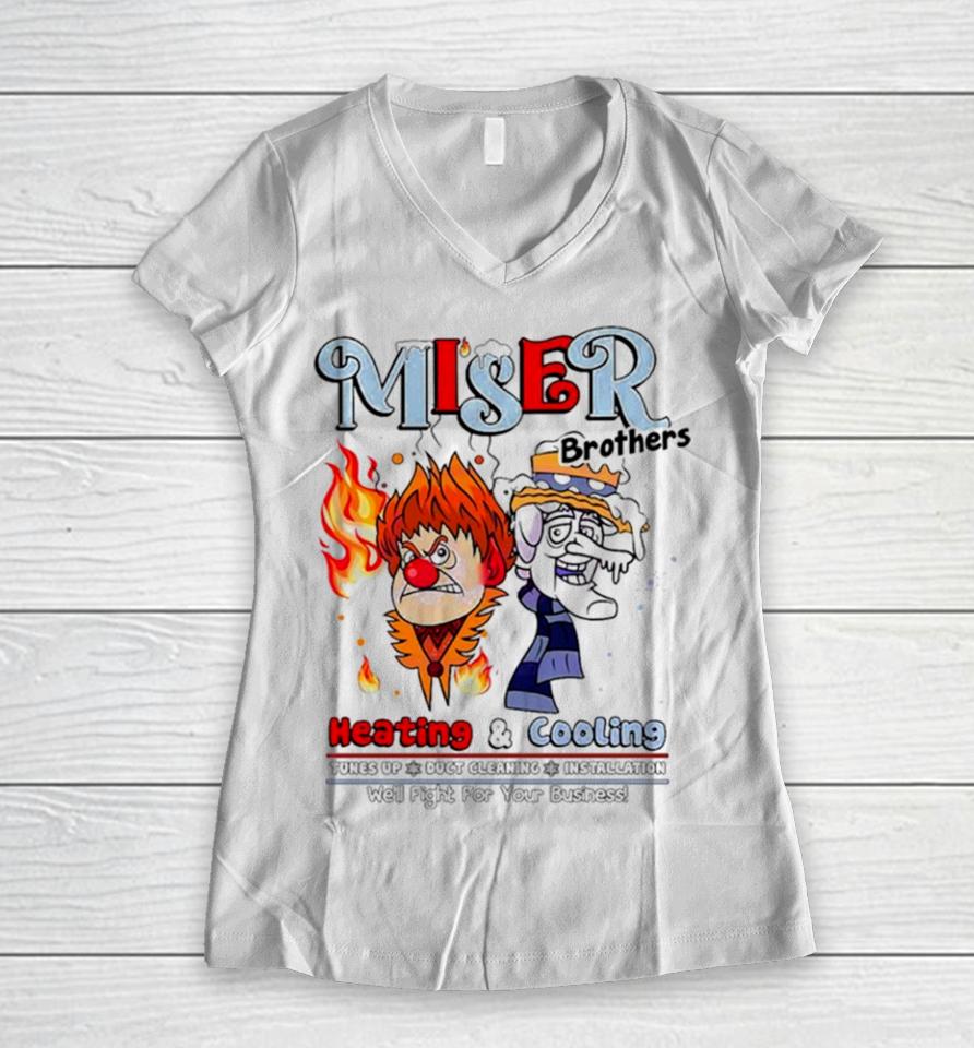 Miser Brothers Fight For Your Business Women V-Neck T-Shirt