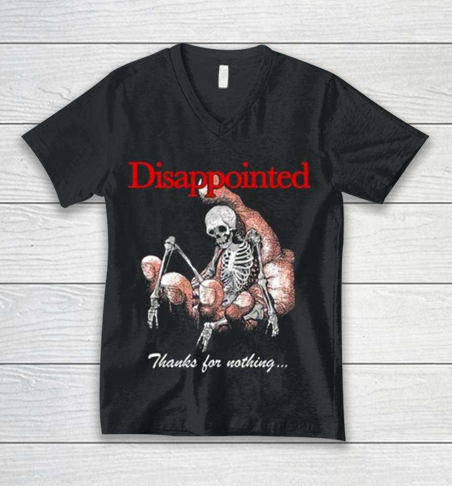 Misery Worldwide Misery Worldwide Disappointed Thanks For Nothing Jumbo Print Unisex V-Neck T-Shirt