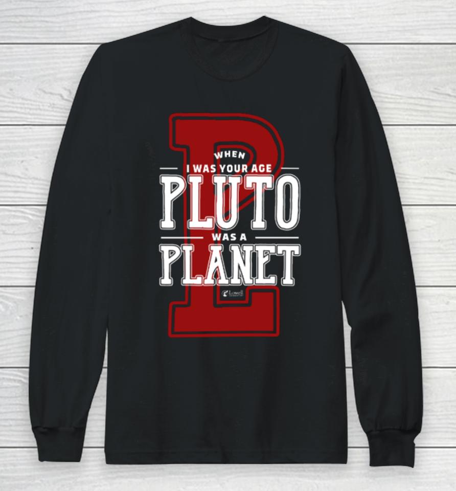 Misha Collins Wearing Lowell Observatory When I Was Your Age Pluto Was A Planet Long Sleeve T-Shirt