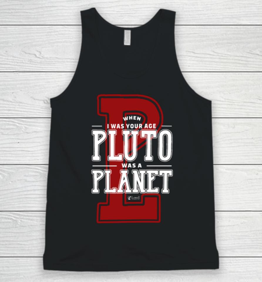 Misha Collins Wearing Lowell Observatory When I Was Your Age Pluto Was A Planet Unisex Tank Top