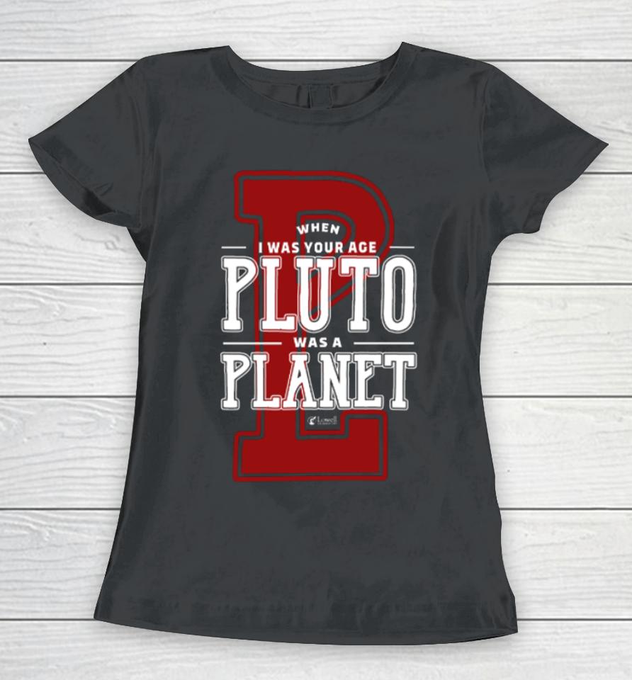 Misha Collins Wearing Lowell Observatory When I Was Your Age Pluto Was A Planet Women T-Shirt