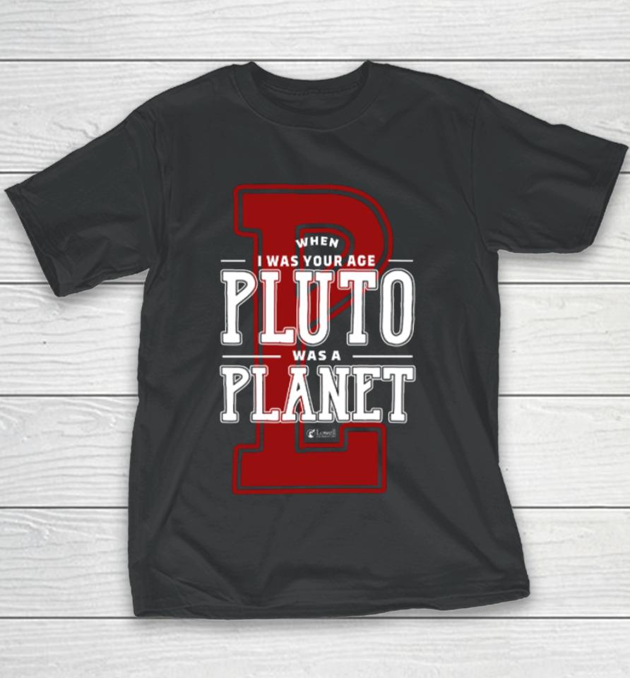 Misha Collins Wearing Lowell Observatory When I Was Your Age Pluto Was A Planet Youth T-Shirt
