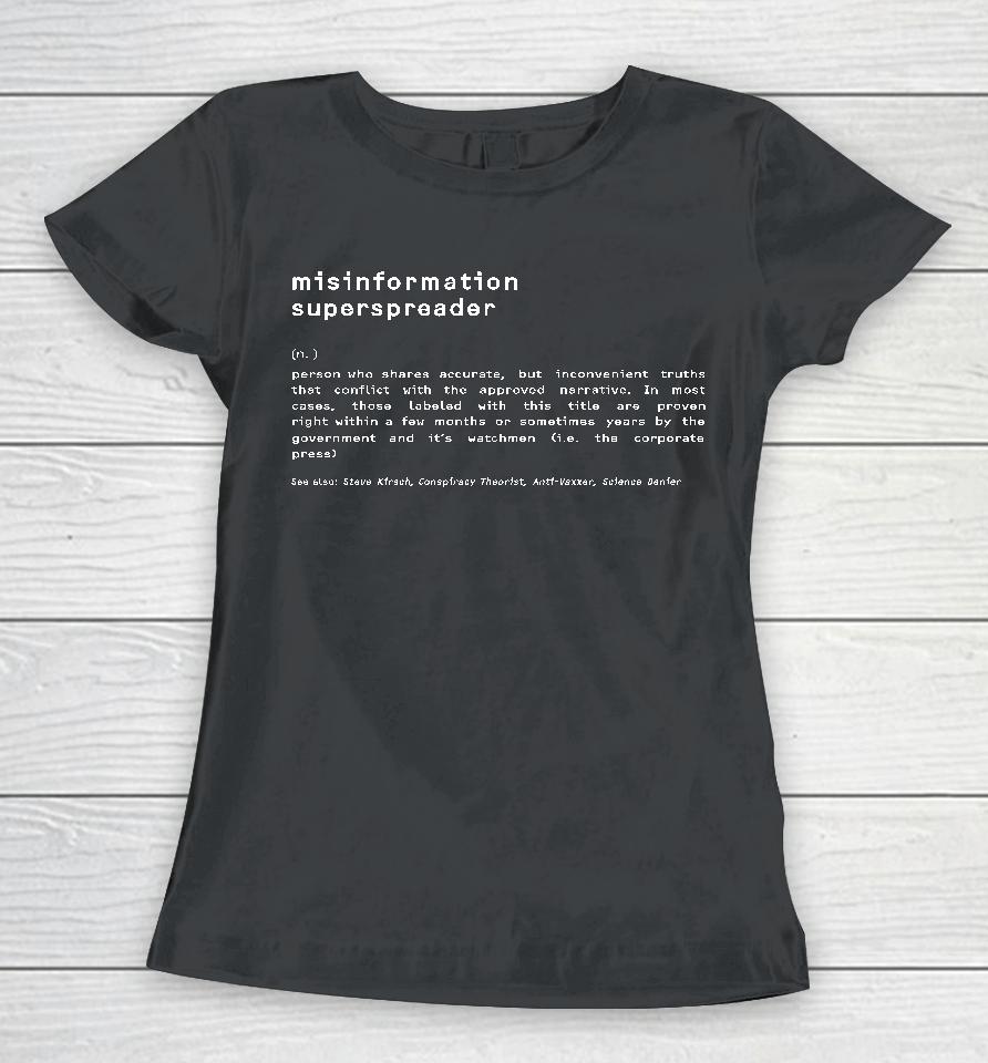 Misinformation Superspreader Definition Women T-Shirt