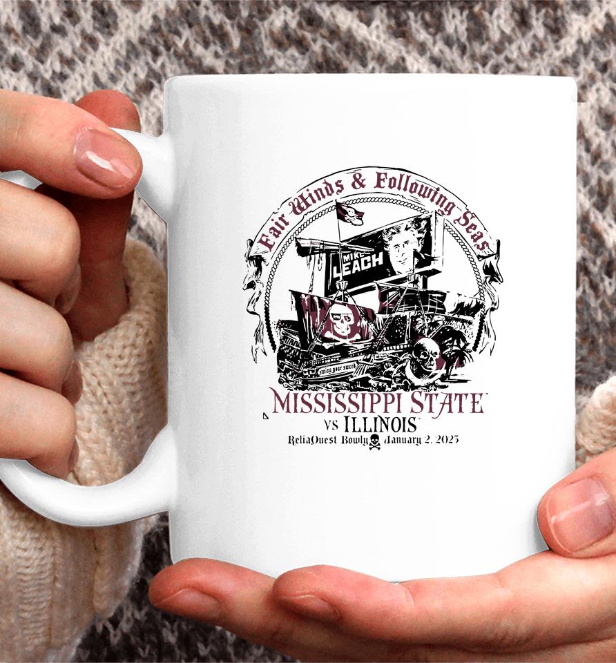 Mississippi State 2023 Reliaquest Bowl Leach Pirate Ship Coffee Mug