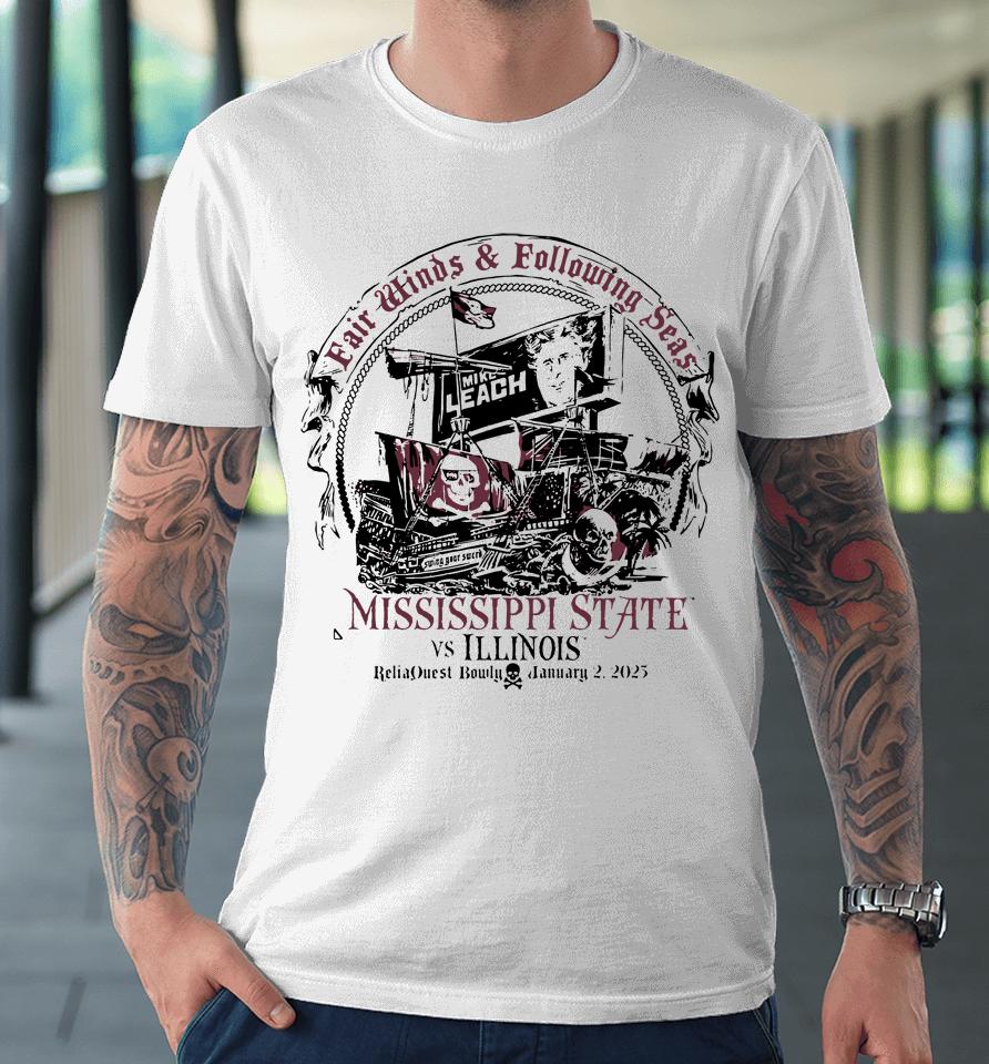 Mississippi State 2023 Reliaquest Bowl Leach Pirate Ship Premium T-Shirt