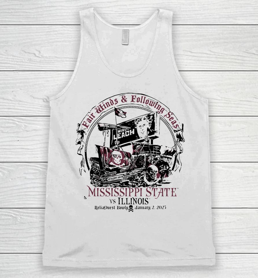 Mississippi State 2023 Reliaquest Bowl Leach Pirate Ship Unisex Tank Top