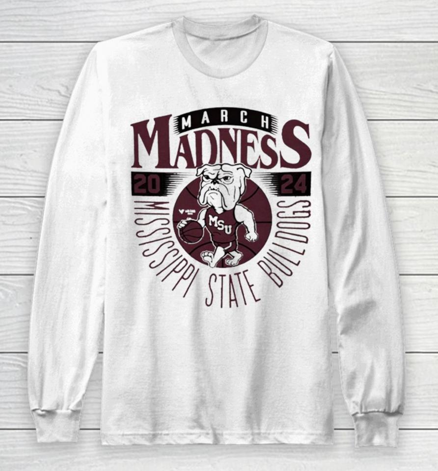 Mississippi State Bulldogs 2024 March Madness Mascot Long Sleeve T-Shirt