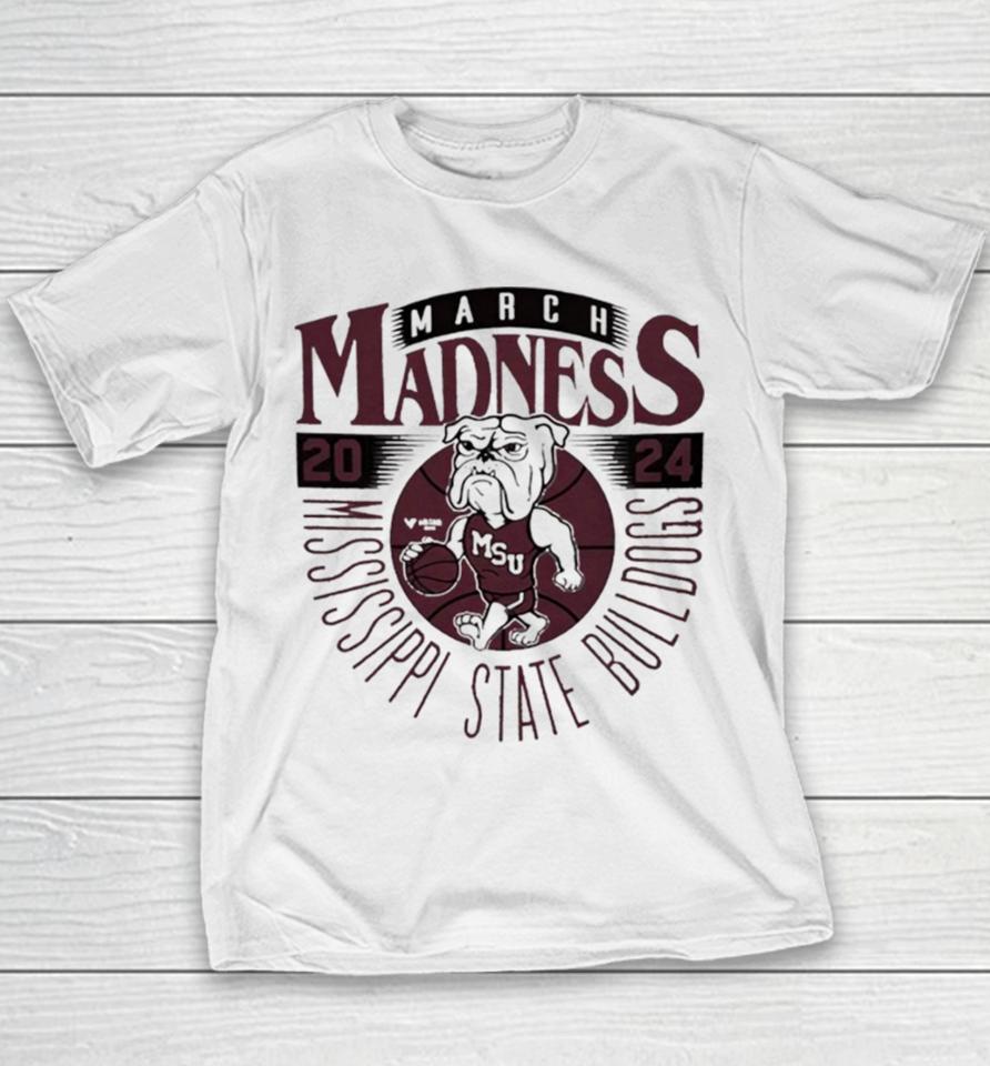 Mississippi State Bulldogs 2024 March Madness Mascot Youth T-Shirt