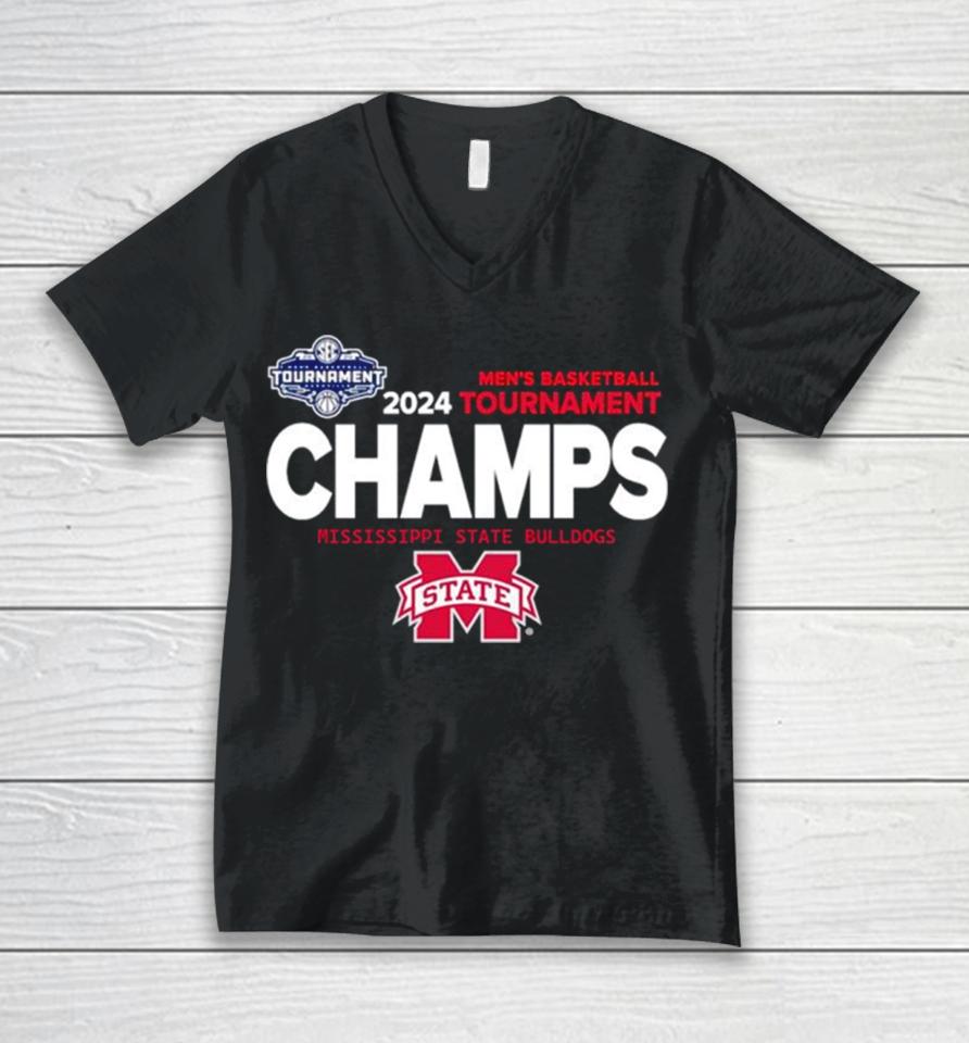 Mississippi State Bulldogs 2024 Men’s Basketball Tournament Champs Unisex V-Neck T-Shirt