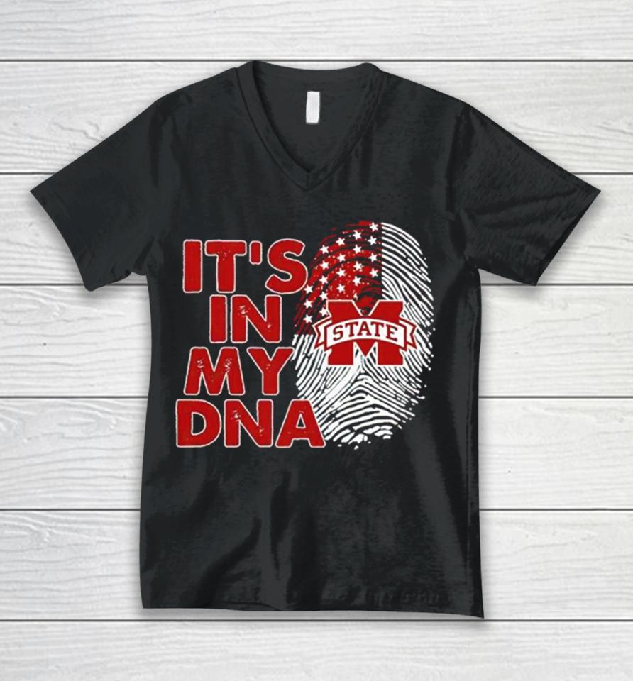 Mississippi State Bulldogs It’s In My Dna Fingerprint Unisex V-Neck T-Shirt