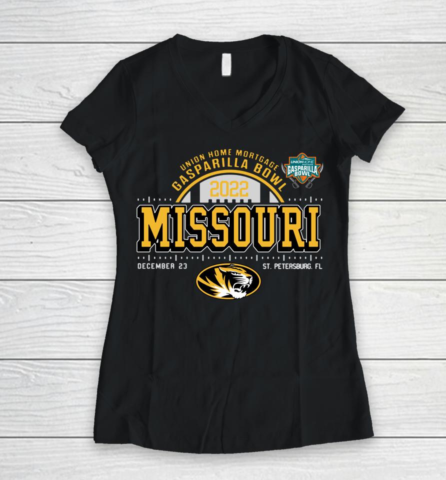 Missouri Tigers 2022 Gasparilla Bowl Playoff Semifinal Bound Women V-Neck T-Shirt