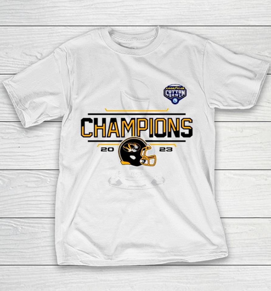 Missouri Tigers 2023 Cotton Bowl Champions Locker Room Youth T-Shirt