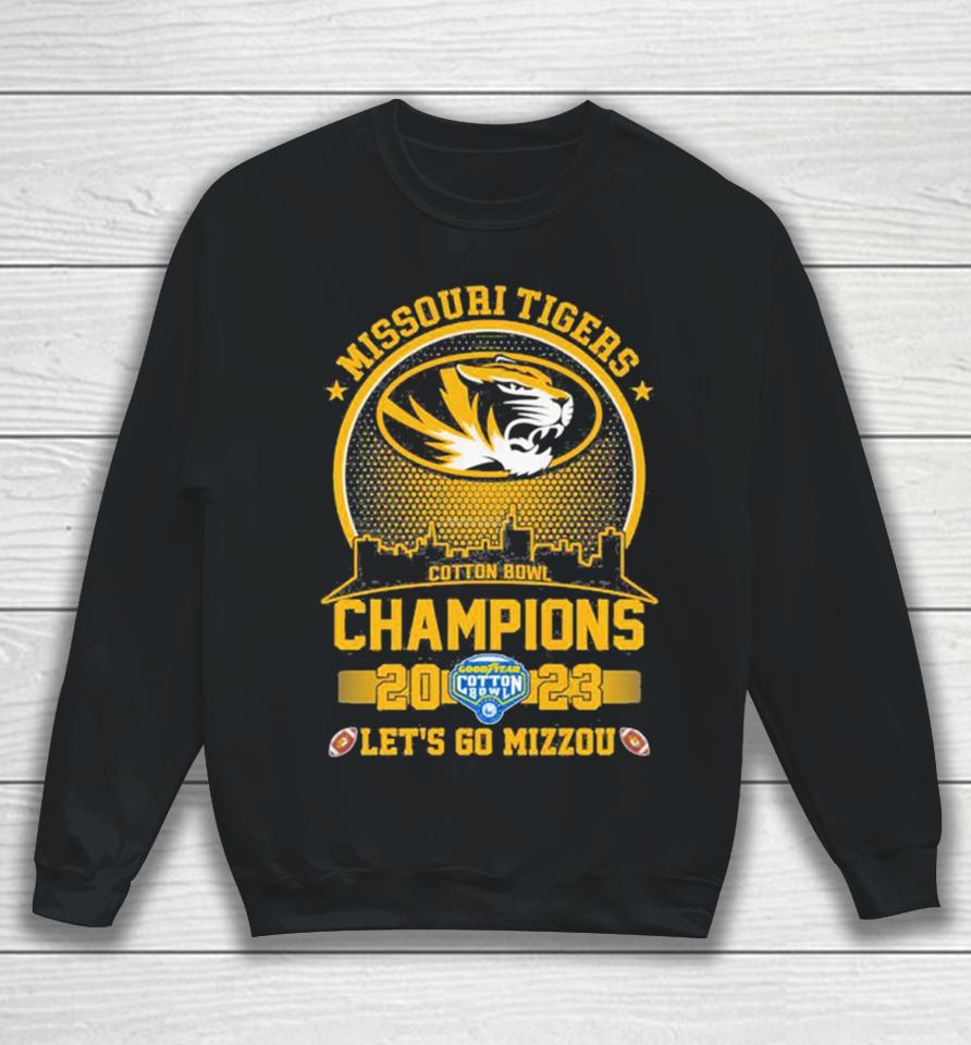 Missouri Tigers 2023 Cotton Bowl Champions Skyline Let’s Go Mizzou Sweatshirt