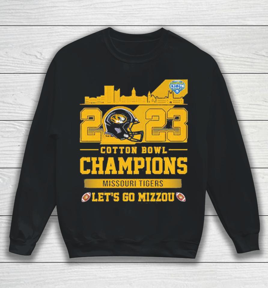 Missouri Tigers Football 2023 Cotton Bowl Champions Let’s Go Mizzou Helmet Sweatshirt