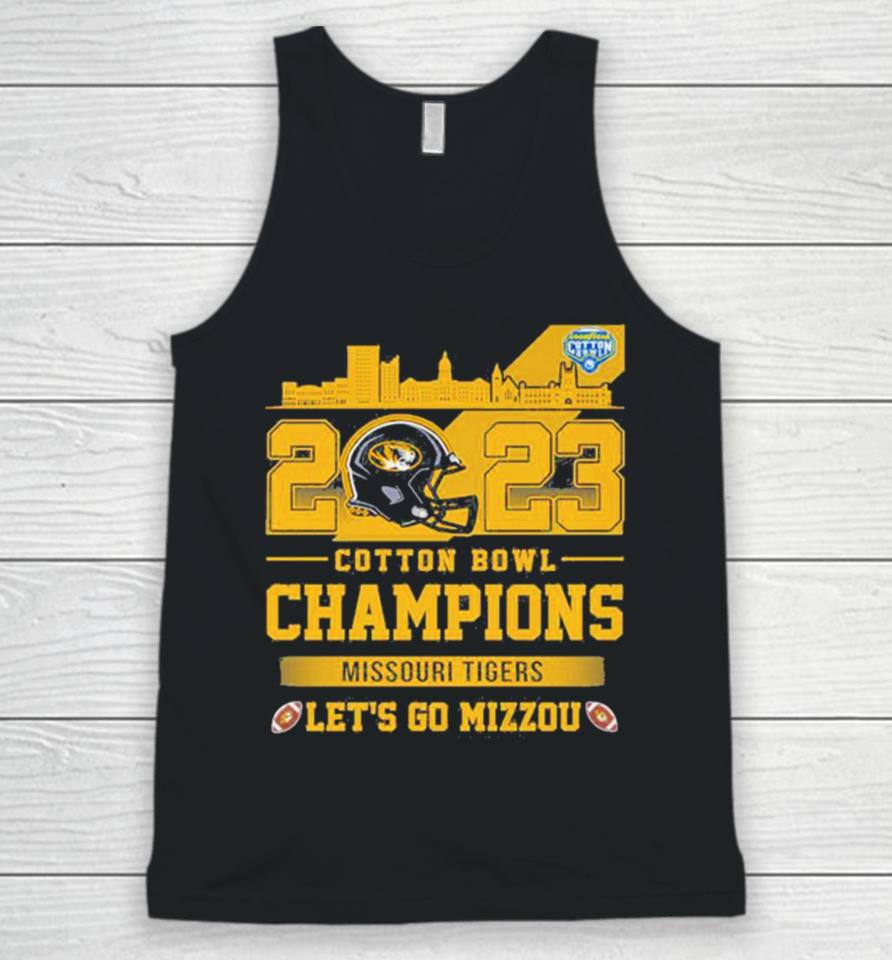 Missouri Tigers Football 2023 Cotton Bowl Champions Let’s Go Mizzou Helmet Unisex Tank Top