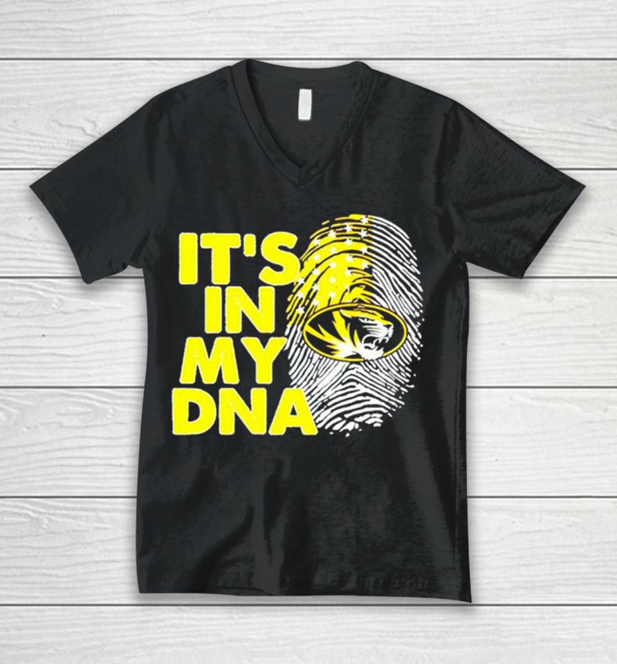 Missouri Tigers It’s In My Dna Fingerprint Unisex V-Neck T-Shirt