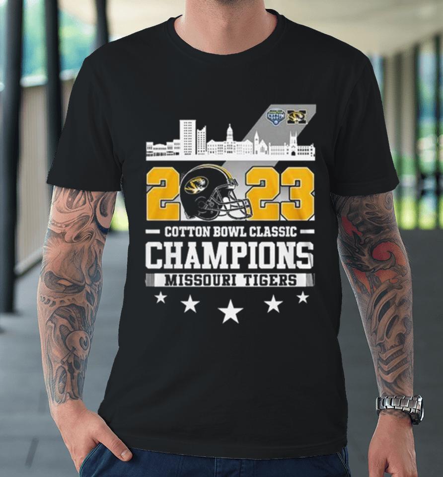 Missouri Tigers Skyline 2023 Cotton Bowl Classic Champions Premium T-Shirt