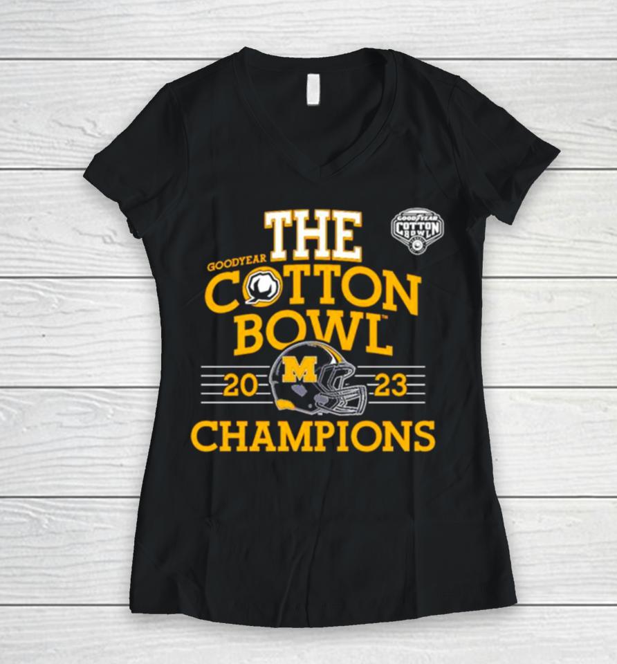Missouri Tigers The Goodyear Cotton Bowl 2023 Champions Women V-Neck T-Shirt