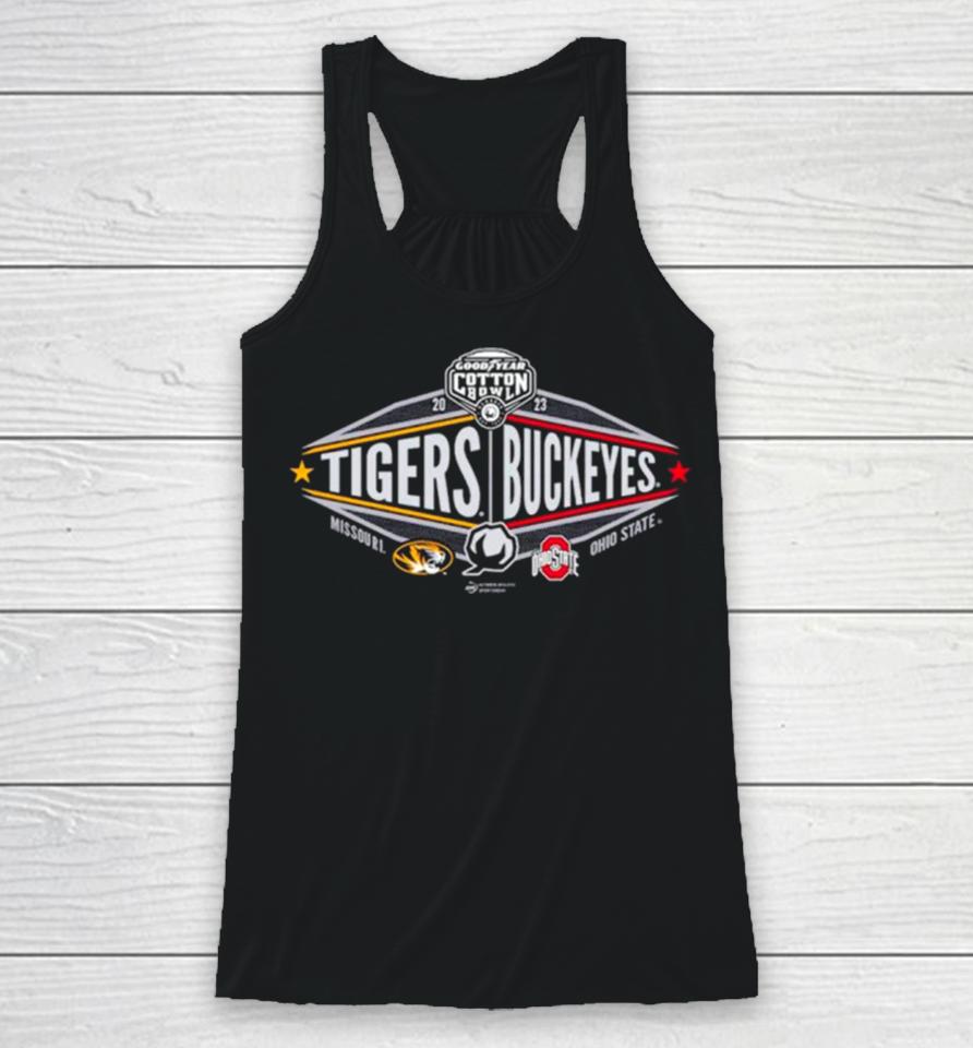 Missouri Tigers Vs. Ohio State Buckeyes 2023 Cotton Bowl 2 Team Racerback Tank
