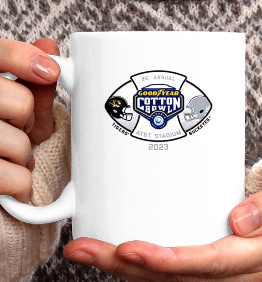 Missouri Tigers Vs Ohio State Buckeyes 2023 Cotton Bowl 2 Team Coffee Mug