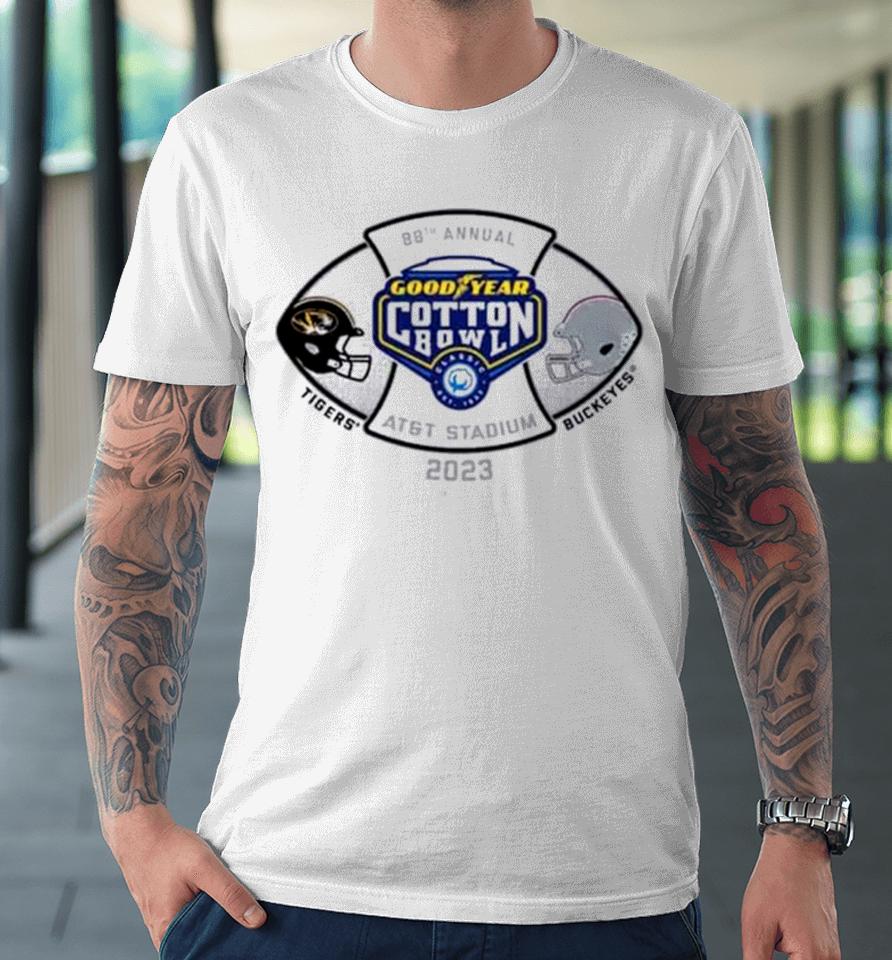 Missouri Tigers Vs Ohio State Buckeyes 2023 Cotton Bowl 2 Team Premium T-Shirt