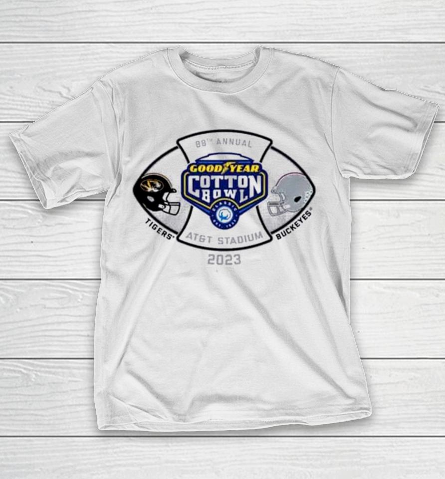 Missouri Tigers Vs Ohio State Buckeyes 2023 Cotton Bowl 2 Team T-Shirt